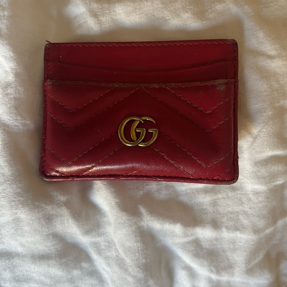 Red Gucci card holder